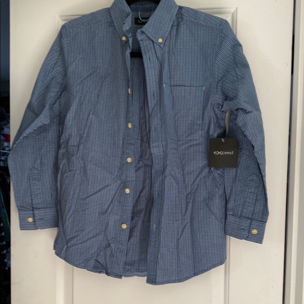 Boys Exceed Blue Checkered Button-Up Shirt